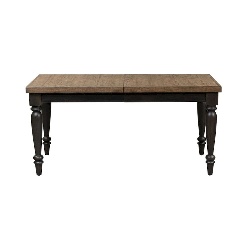 Mesa de comedor rectangular con acabado de pizarra negra con extensión – Capacidad hasta para 8 personas
