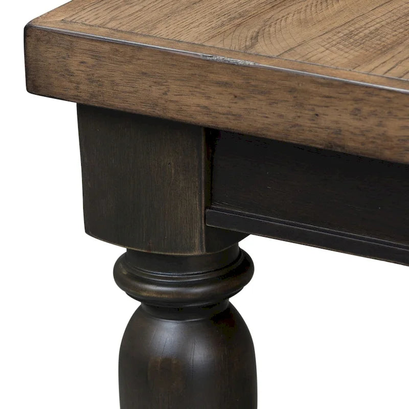 Mesa de comedor rectangular con acabado de pizarra negra con extensión – Capacidad hasta para 8 personas