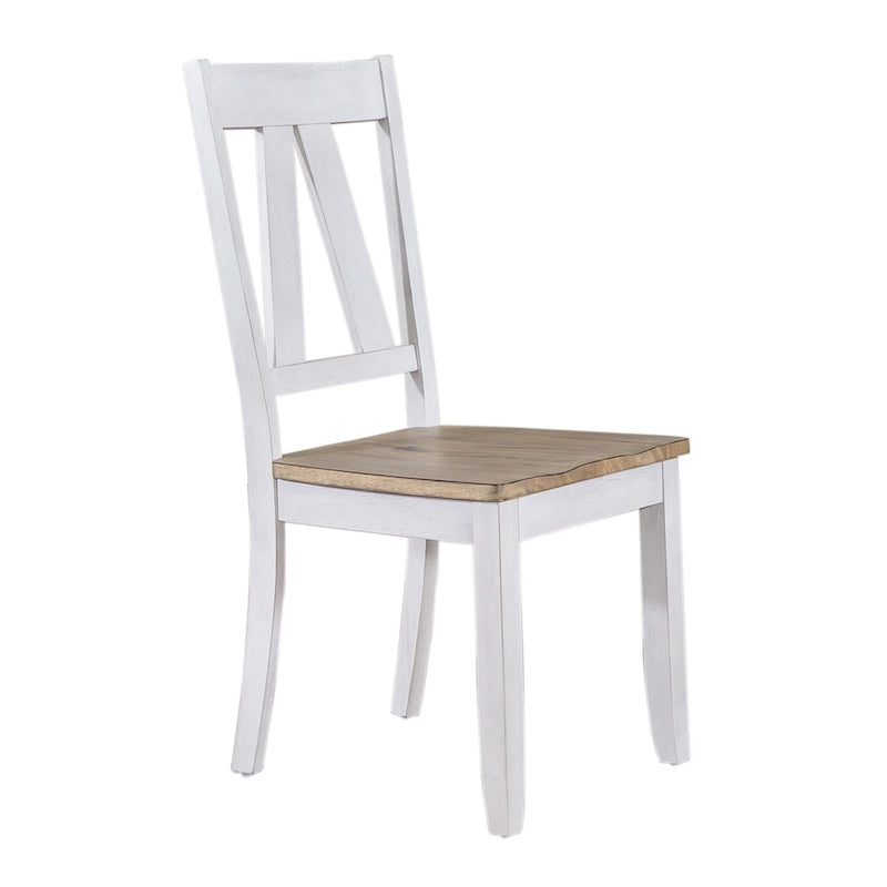 Juego de mesa de caballete Lindsey Farm de 7 piezas blanco envejecido y color arenisca