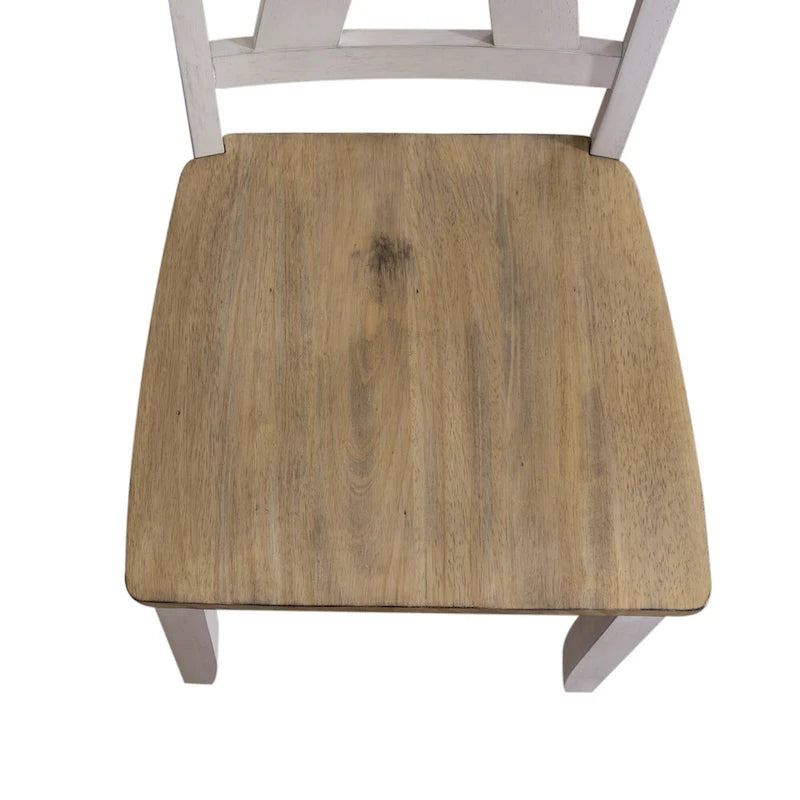 Juego de mesa de caballete Lindsey Farm de 7 piezas blanco envejecido y color arenisca