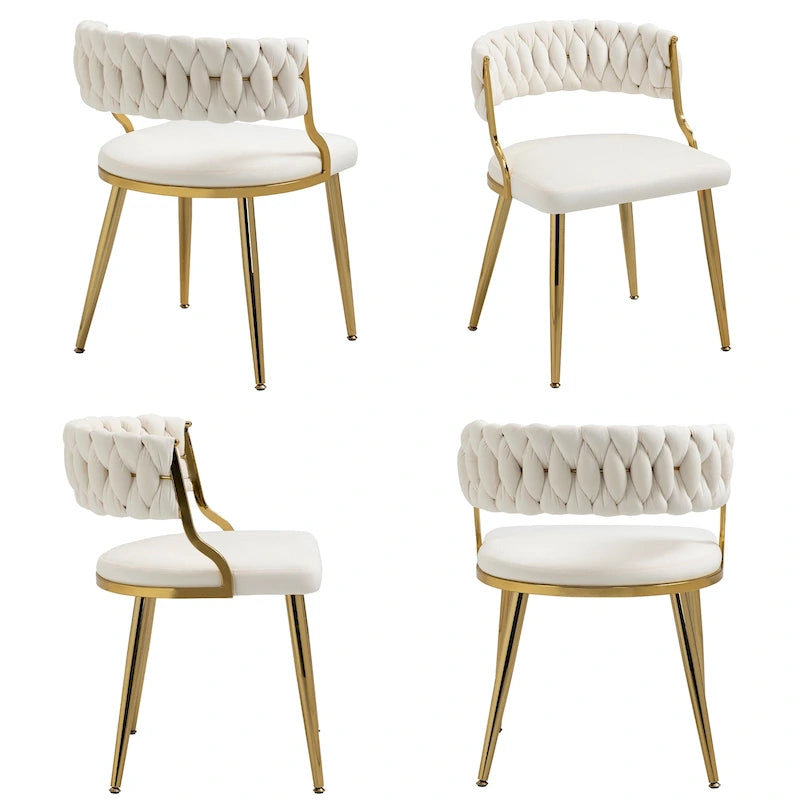 Sillas de comedor de terciopelo modernas, juego de 4