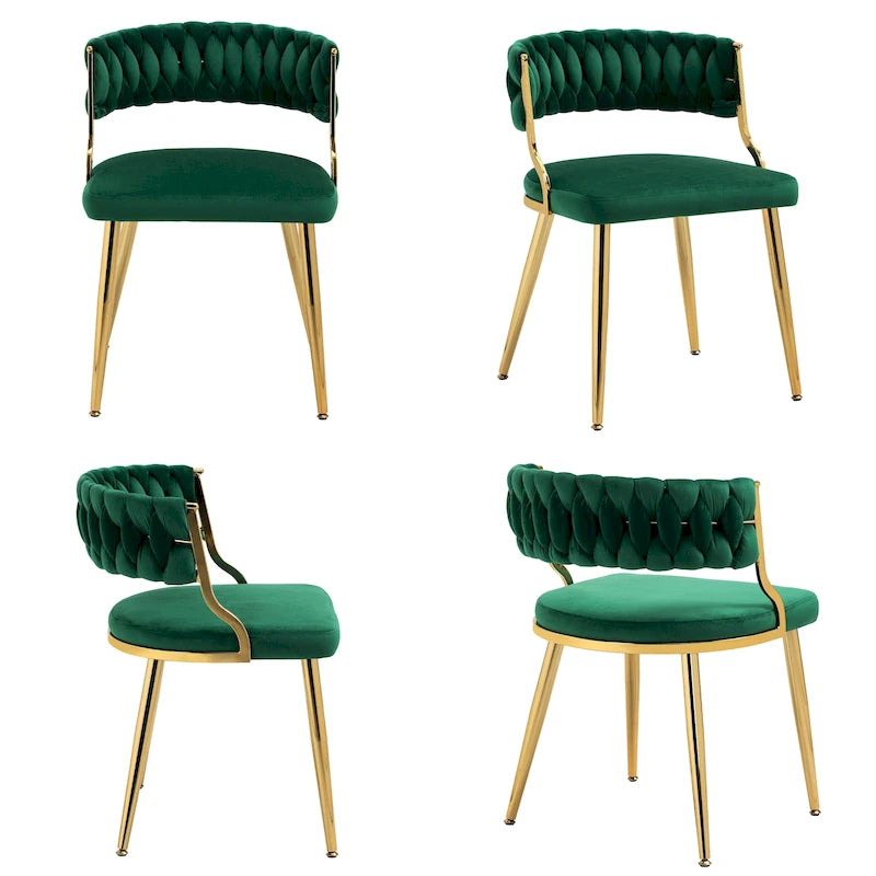 Sillas de comedor de terciopelo modernas, juego de 4