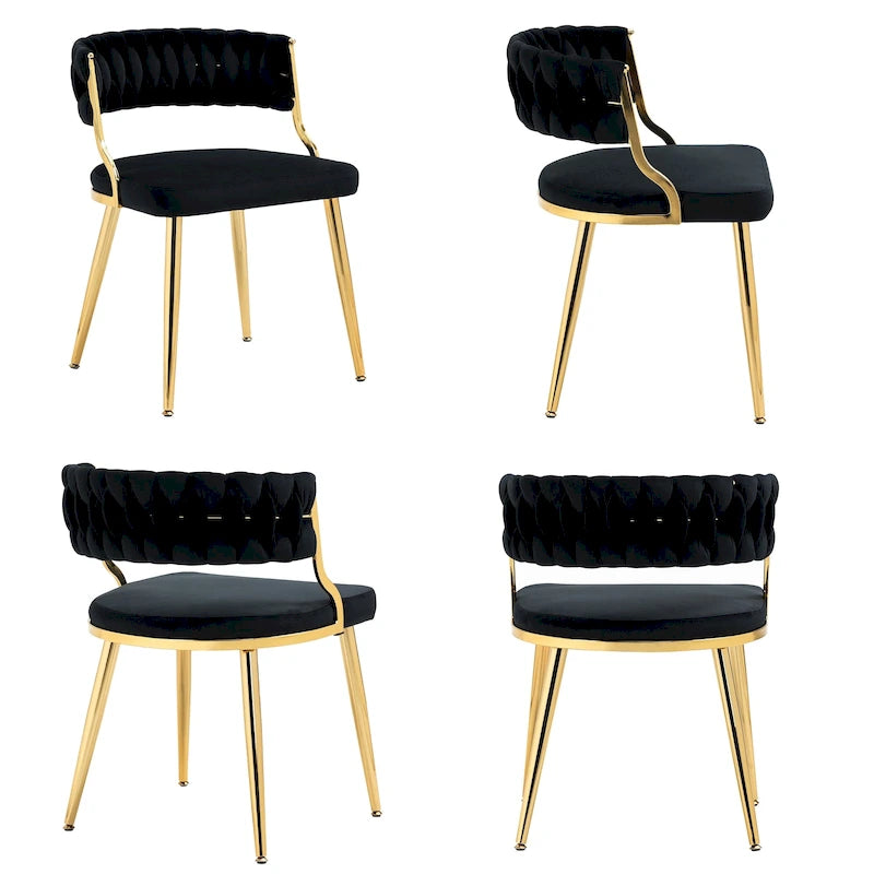 Sillas de comedor de terciopelo modernas, juego de 4
