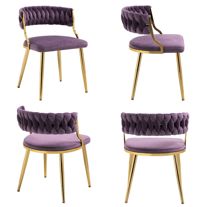 Sillas de comedor de terciopelo modernas, juego de 4