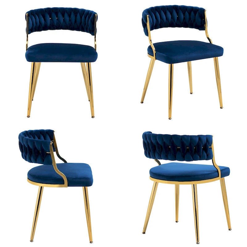 Sillas de comedor de terciopelo modernas, juego de 4