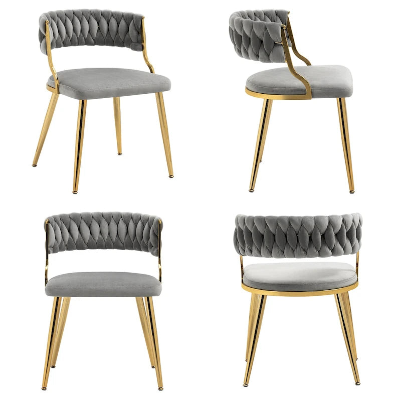 Sillas de comedor de terciopelo modernas, juego de 4