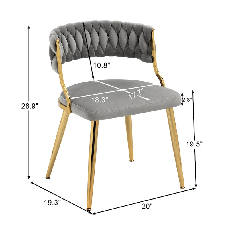 Sillas de comedor de terciopelo modernas, juego de 4