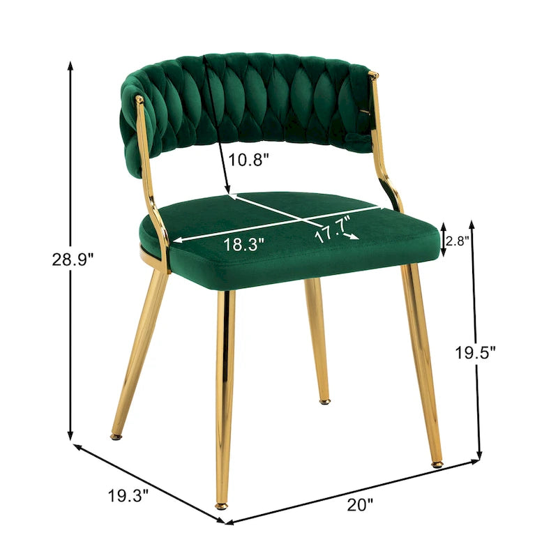 Sillas de comedor de terciopelo modernas, juego de 4