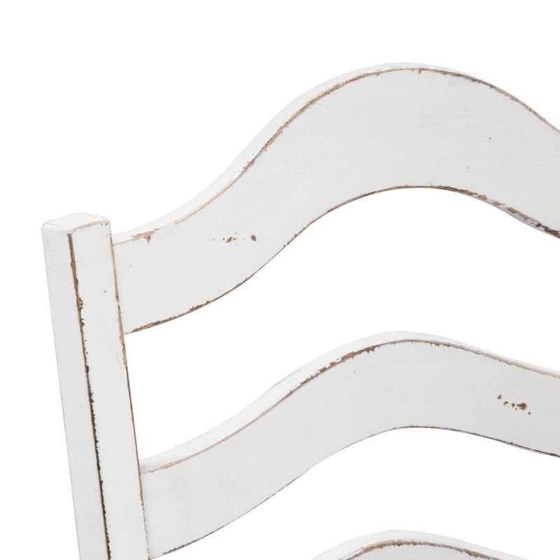 Silla lateral con respaldo de escalera blanco antiguo Magnolia Manor (Juego de 2)