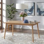 Mesa de comedor rectangular de mediados de siglo de nogal/gris/negro, con capacidad para 6 personas