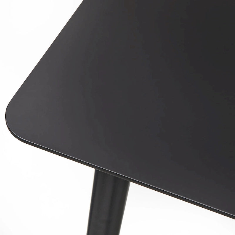 Mesa de comedor rectangular de mediados de siglo de nogal/gris/negro, con capacidad para 6 personas