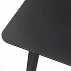 Mesa de comedor rectangular de mediados de siglo de nogal/gris/negro, con capacidad para 6 personas