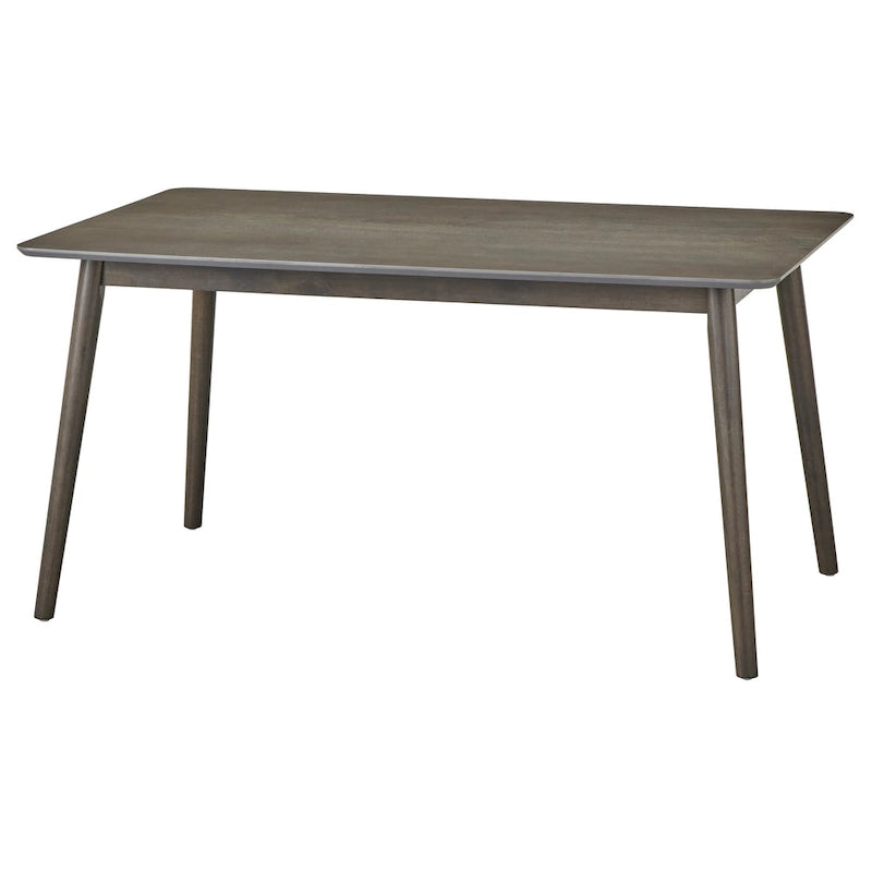Mesa de comedor rectangular de mediados de siglo de nogal/gris/negro, con capacidad para 6 personas