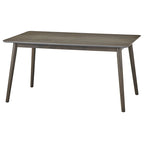 Mesa de comedor rectangular de mediados de siglo de nogal/gris/negro, con capacidad para 6 personas