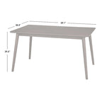 Mesa de comedor rectangular de mediados de siglo de nogal/gris/negro, con capacidad para 6 personas