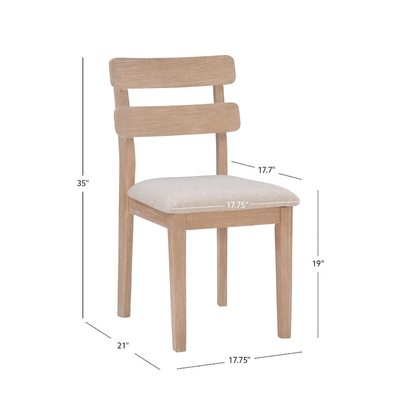 Silla de comedor lateral de madera maciza estilo casa de campo Dolan (Juego de 2)