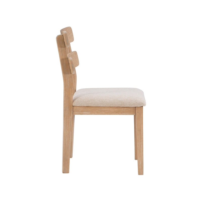 Silla de comedor lateral de madera maciza estilo casa de campo Dolan (Juego de 2)