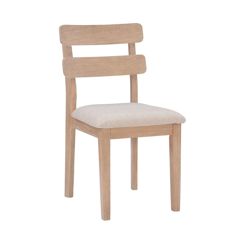 Silla de comedor lateral de madera maciza estilo casa de campo Dolan (Juego de 2)