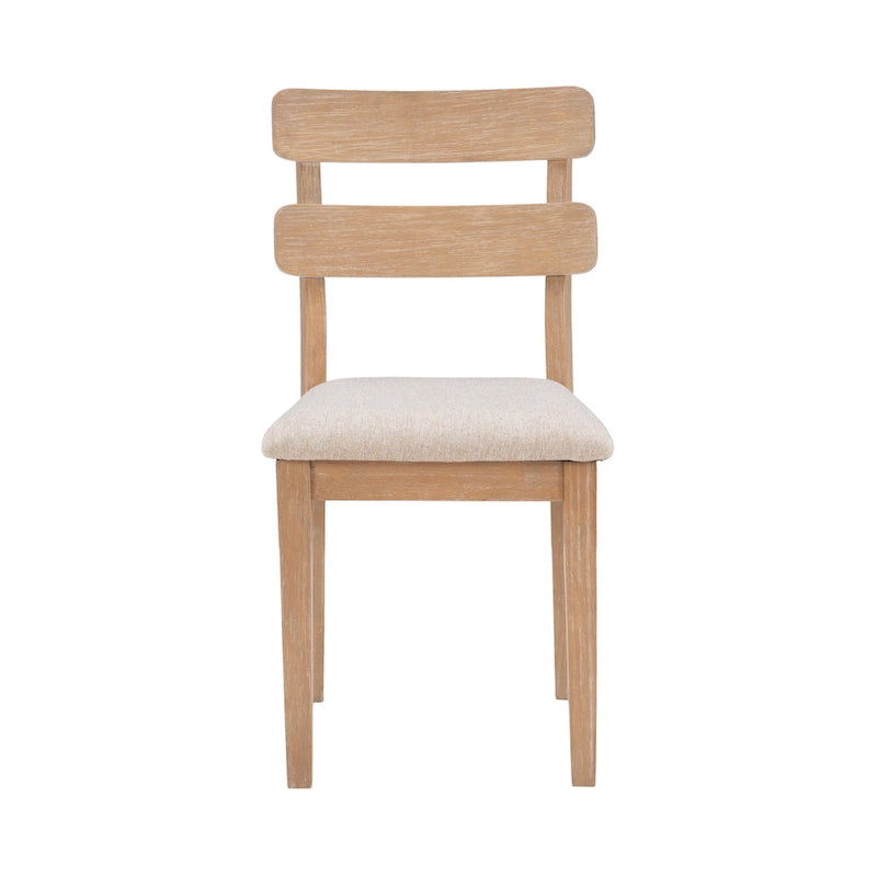 Silla de comedor lateral de madera maciza estilo casa de campo Dolan (Juego de 2)