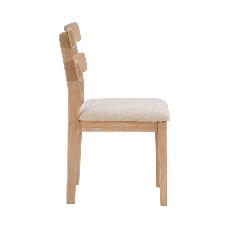 Silla de comedor lateral de madera maciza estilo casa de campo Dolan (Juego de 2)