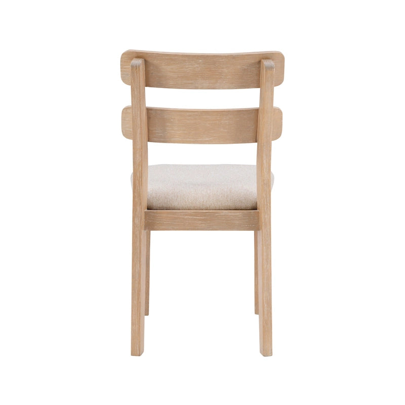 Silla de comedor lateral de madera maciza estilo casa de campo Dolan (Juego de 2)