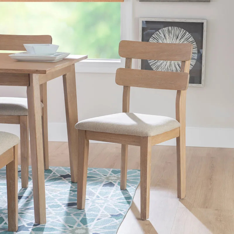 Silla de comedor lateral de madera maciza estilo casa de campo Dolan (Juego de 2)