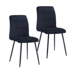Sillas de comedor de terciopelo rosa/negro/verde/gris/azul, estilo capitoné de mediados de siglo, juego de 2