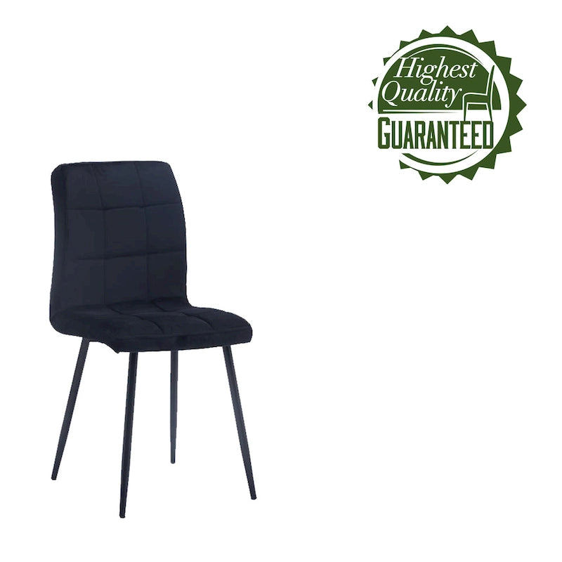 Sillas de comedor de terciopelo rosa/negro/verde/gris/azul, estilo capitoné de mediados de siglo, juego de 2
