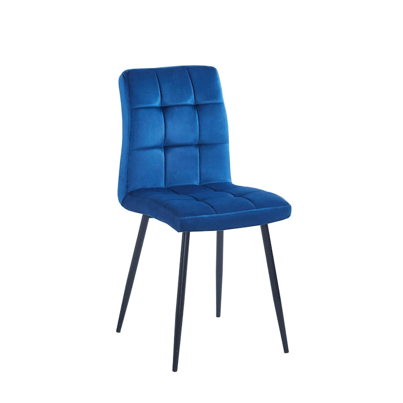 Sillas de comedor de terciopelo rosa/negro/verde/gris/azul, estilo capitoné de mediados de siglo, juego de 2