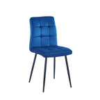 Sillas de comedor de terciopelo rosa/negro/verde/gris/azul, estilo capitoné de mediados de siglo, juego de 2