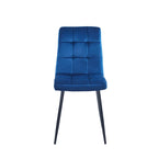 Sillas de comedor de terciopelo rosa/negro/verde/gris/azul, estilo capitoné de mediados de siglo, juego de 2