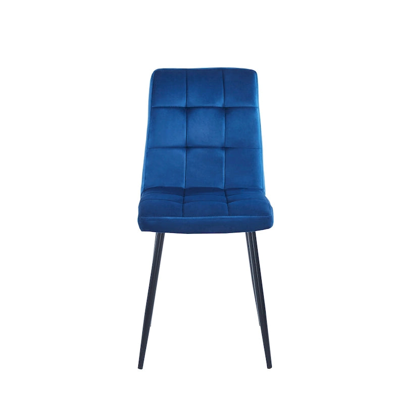 Sillas de comedor de terciopelo rosa/negro/verde/gris/azul, estilo capitoné de mediados de siglo, juego de 2