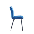 Sillas de comedor de terciopelo rosa/negro/verde/gris/azul, estilo capitoné de mediados de siglo, juego de 2