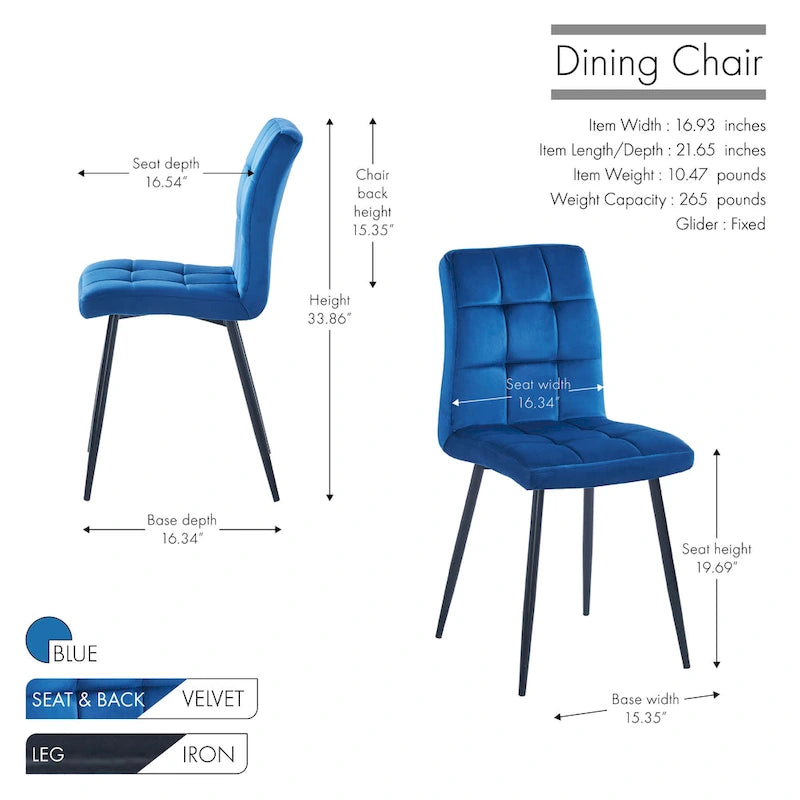 Sillas de comedor de terciopelo rosa/negro/verde/gris/azul, estilo capitoné de mediados de siglo, juego de 2