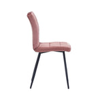 Sillas de comedor de terciopelo rosa/negro/verde/gris/azul, estilo capitoné de mediados de siglo, juego de 2
