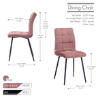 Sillas de comedor de terciopelo rosa/negro/verde/gris/azul, estilo capitoné de mediados de siglo, juego de 2