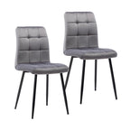 Sillas de comedor de terciopelo rosa/negro/verde/gris/azul, estilo capitoné de mediados de siglo, juego de 2