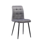 Sillas de comedor de terciopelo rosa/negro/verde/gris/azul, estilo capitoné de mediados de siglo, juego de 2