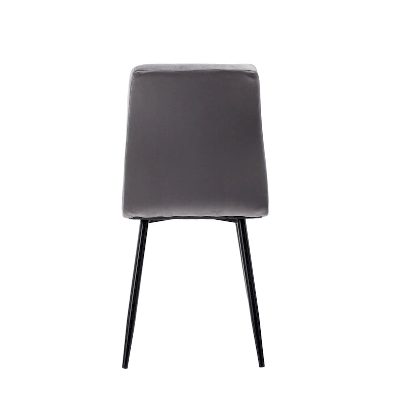 Sillas de comedor de terciopelo rosa/negro/verde/gris/azul, estilo capitoné de mediados de siglo, juego de 2