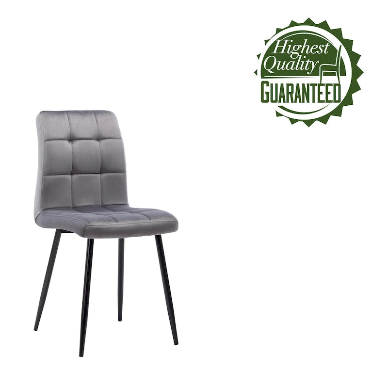 Sillas de comedor de terciopelo rosa/negro/verde/gris/azul, estilo capitoné de mediados de siglo, juego de 2