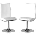 Silla de comedor giratoria con base cromada, juego de 2