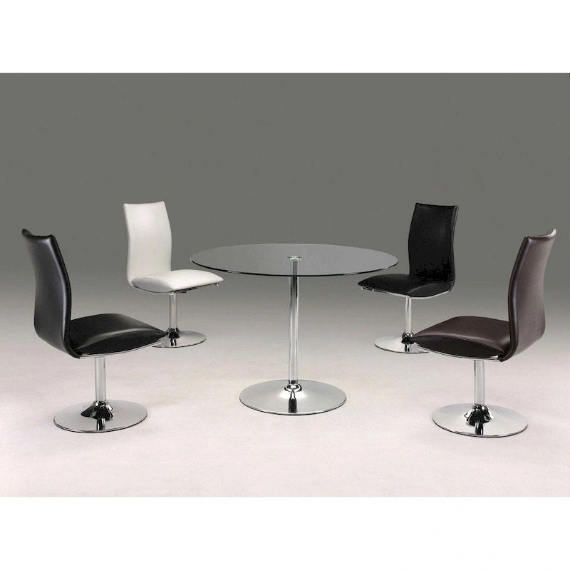 Silla de comedor giratoria con base cromada, juego de 2