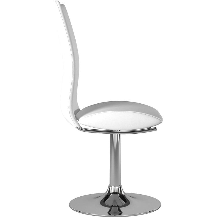 Silla de comedor giratoria con base cromada, juego de 2