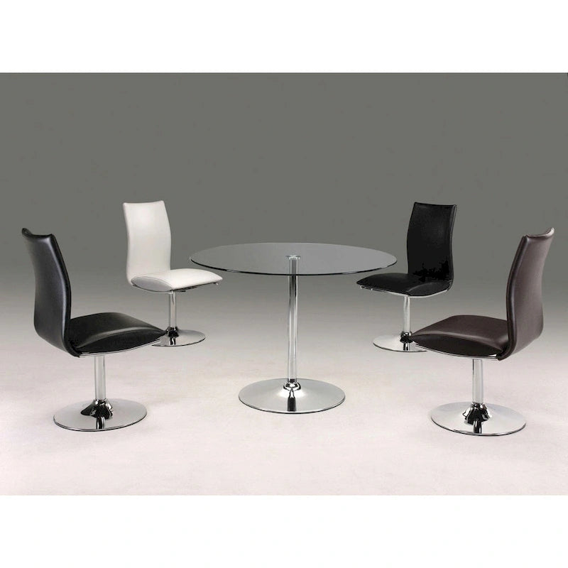 Silla de comedor giratoria con base cromada, juego de 2
