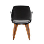 Juego de 2 sillas de comedor, piel sintética, patas de madera curvada – Azul / Verde / Blanco / Negro