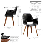 Juego de 2 sillas de comedor, piel sintética, patas de madera curvada – Azul / Verde / Blanco / Negro