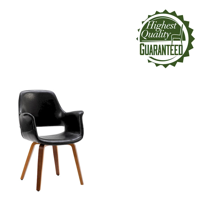 Juego de 2 sillas de comedor, piel sintética, patas de madera curvada – Azul / Verde / Blanco / Negro
