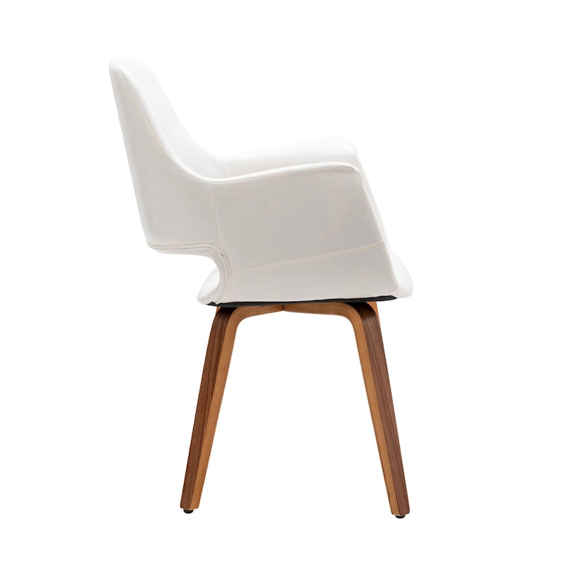 Juego de 2 sillas de comedor, piel sintética, patas de madera curvada – Azul / Verde / Blanco / Negro