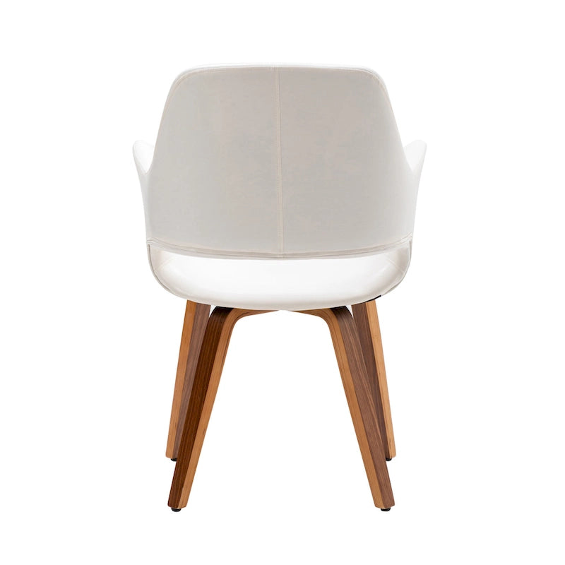 Juego de 2 sillas de comedor, piel sintética, patas de madera curvada – Azul / Verde / Blanco / Negro
