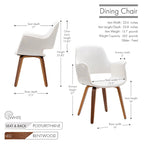 Juego de 2 sillas de comedor, piel sintética, patas de madera curvada – Azul / Verde / Blanco / Negro